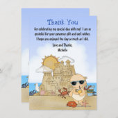 Cool Beach Baby Sandcastle Boys Babydusche Flat Dankeskarte (Vorne/Hinten)