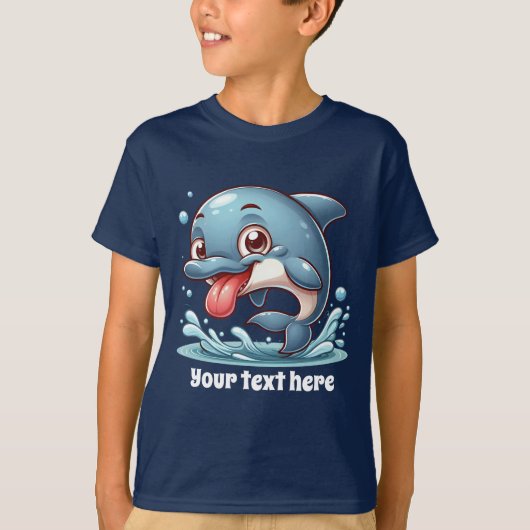 Cool Beach hinzufügen Text unisex Kinder Delphin T-Shirt (Vorderseite)