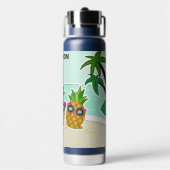 Cool Beach Pineapees individuelle Name Trinkflasche (Hinten)