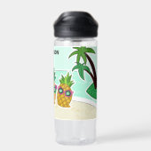 Cool Beach Pineapees individuelle Name Trinkflasche (Rückseite)