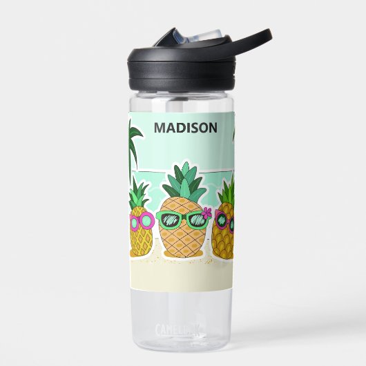 Cool Beach Pineapees individuelle Name Trinkflasche (Links)