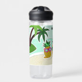 Cool Beach Pineapees individuelle Name Trinkflasche (Vorderseite)