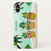 Cool Beach Pineapes individuelle Name Telefonzelle Case-Mate iPhone Hülle (Rückseite)