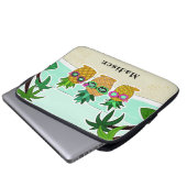 Cool Beach Pineapples individuelle Name Laptop-Ärm Laptopschutzhülle (Vorne Knopf)