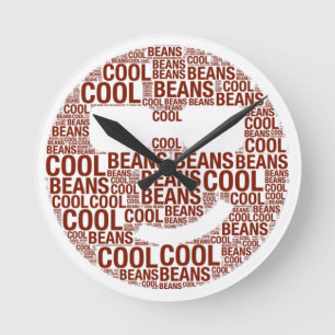 Cool Beans Clock Runde Wanduhr