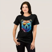 Cool Bear Shades Graphic T-Shirt Tri-Blend Shirt (Vorderseite voll)