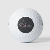 Cool bearbeitbares rosa Retro-Modernes Script dunk Golfball (Vorderseite)