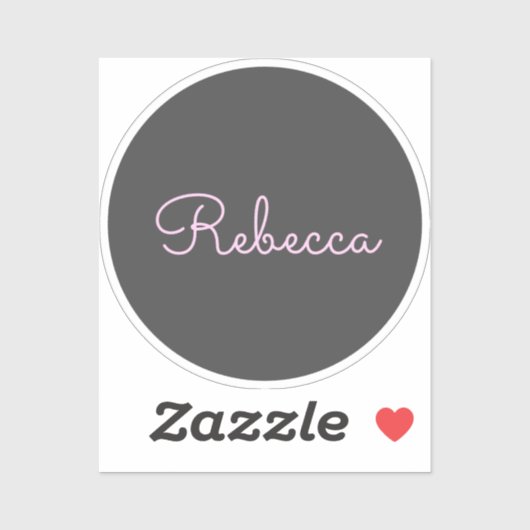 Cool bearbeitbares rosa Retro-Modernes Skriptdesig Aufkleber (Blatt)