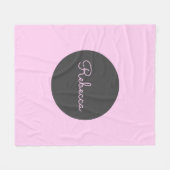 Cool bearbeitbares rosa Retro-Modernes Skriptdesig Fleecedecke (Vorderseite (Horizontal))