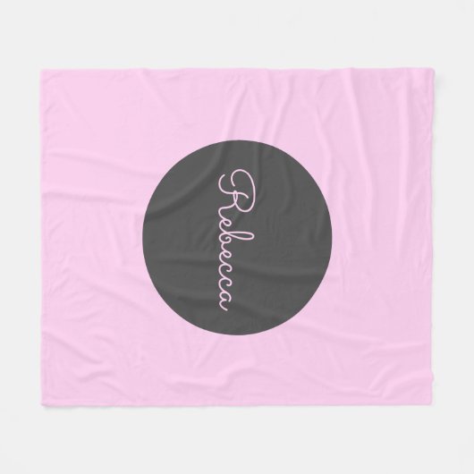Cool bearbeitbares rosa Retro-Modernes Skriptdesig Fleecedecke (Vorderseite (Horizontal))