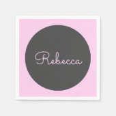 Cool bearbeitbares rosa Retro-Modernes Skriptdesig Serviette (Vorderseite)