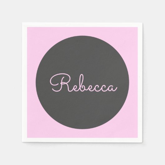 Cool bearbeitbares rosa Retro-Modernes Skriptdesig Serviette (Vorderseite)