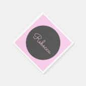 Cool bearbeitbares rosa Retro-Modernes Skriptdesig Serviette (Ecke)