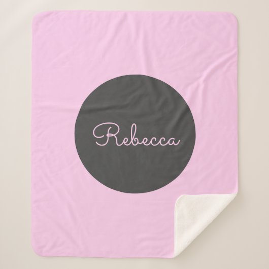 Cool bearbeitbares rosa Retro-Modernes Skriptdesig Sherpadecke (Vorderseite)