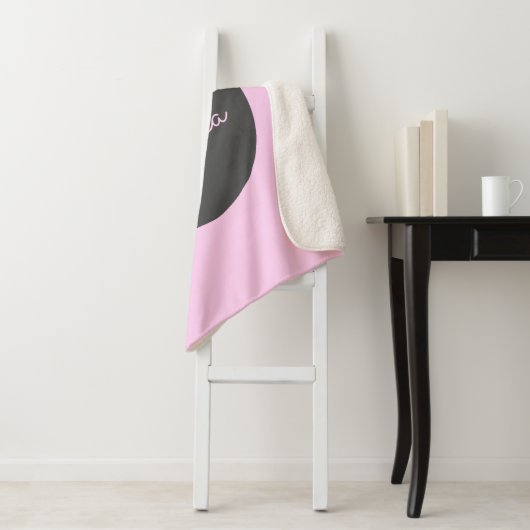 Cool bearbeitbares rosa Retro-Modernes Skriptdesig Sherpadecke (Beispiel)