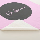 Cool bearbeitbares rosa Retro-Modernes Skriptdesig Sherpadecke (3/4)