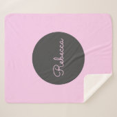 Cool bearbeitbares rosa Retro-Modernes Skriptdesig Sherpadecke (Vorderseite (Horizontal))