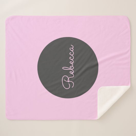 Cool bearbeitbares rosa Retro-Modernes Skriptdesig Sherpadecke (Vorderseite (Horizontal))