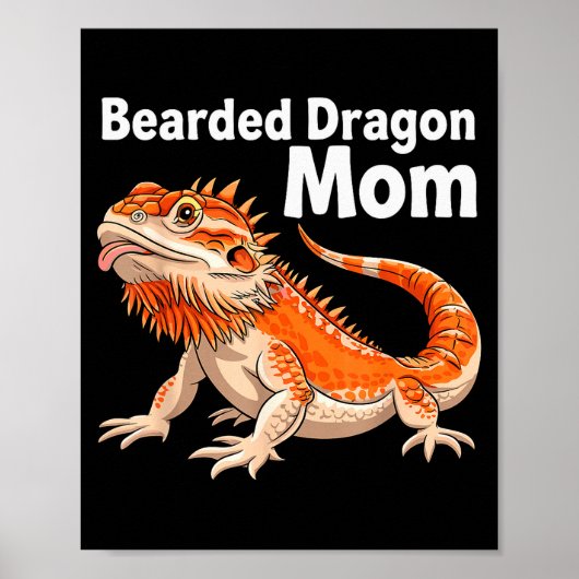 Cool Bearded Dragon Art For Women Girls Bearded Dr Poster (Vorne)