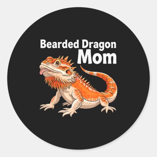 Cool Bearded Dragon Art For Women Girls Bearded Dr Runder Aufkleber (Vorderseite)