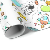 Cool beautiful space astronaut geschenkpapier (Rolleneckpunkt)