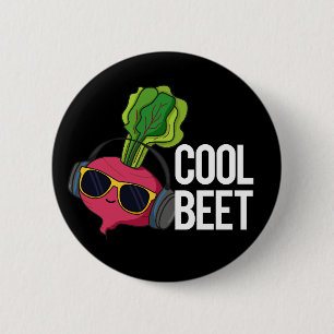 Cool Beet Funny Veggie Pun Dark BG Button