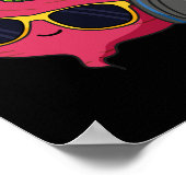 Cool Beet Funny Veggie Pun Dark BG Poster (Ecke)