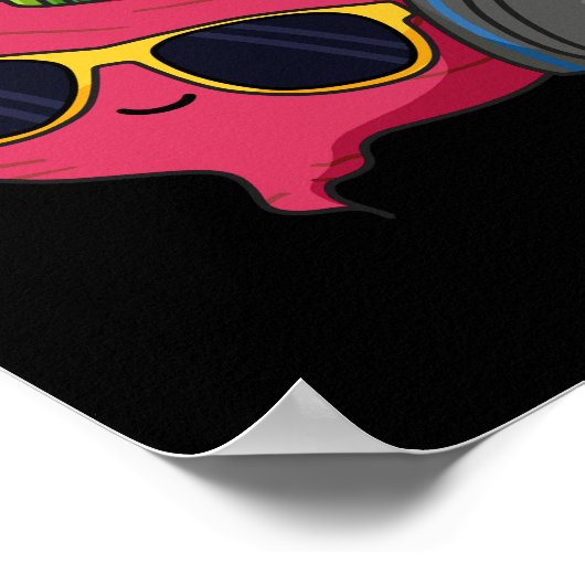 Cool Beet Funny Veggie Pun Dark BG Poster (Ecke)