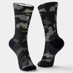 Cool Behalt es Reel Fishing Funny Vatertag Camoufl Socken