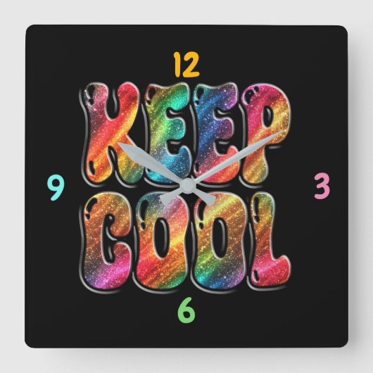 cool behalten quadratische wanduhr (Vorderseite)