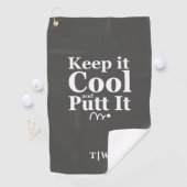 Cool behalten und Initialen Golfhandtuch (Insitu)