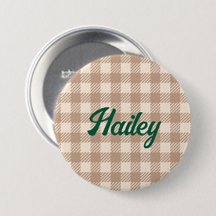Cool-Beige-Gingham-Preppy, kariert geprüft Button