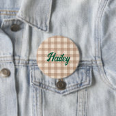 Cool-Beige-Gingham-Preppy, kariert geprüft Button (Beispiel)