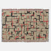 COOL Beige Rot Schwarz Einziges Muster Decke (Vorderseite)