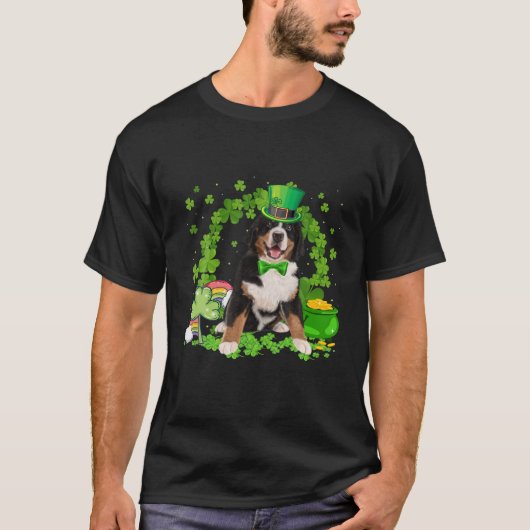 Cool Bernese Mountain Dog Irish Saint St Patrick D T-Shirt (Vorderseite)