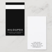 Cool Beruflich Moderne Schwarz-weiß gestreifte Str Visitenkarte (Vorne/Hinten)
