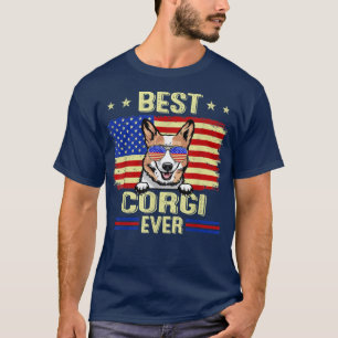 Cool Best Corgi je USA Flag 4. Juli T-Shirt