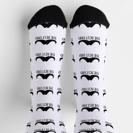 Cool best Dad Black Moustache Father's day pattern Socken (Oben)