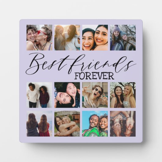 Cool Best Friends Lila FotoCollage Fotoplatte (Vorderseite)