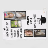 Cool Best Grand Vater Ever Black Script Foto Golf Golfhandtuch (Horizontal)