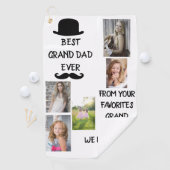 Cool Best Grand Vater Ever Black Script Foto Golfhandtuch (Insitu)