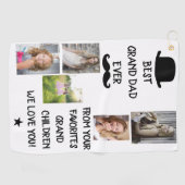 Cool Best Grand Vater Ever Black Script Foto Golfhandtuch (Horizontal)