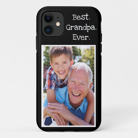 Cool Beste Opa je Foto Personalisiert Schwarz Case-Mate iPhone Hülle (Rückseite)