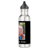 Cool Beste Opa je Foto Personalisiert Schwarz Edelstahlflasche (Rechts)