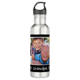 Cool Beste Opa je Foto Personalisiert Schwarz Edelstahlflasche