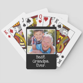 Cool Beste Opa je Foto Personalisiert Schwarz  Spielkarten