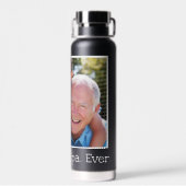 Cool Beste Opa je Foto Personalisiert Schwarz Trinkflasche (Rückseite)