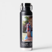 Cool Beste Opa je Foto Personalisiert Schwarz Trinkflasche (Vorne)