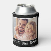 Cool Bester Vater je Foto Personalisiert Schwarz-w Dosenkühler (Kanne Vorderseite)