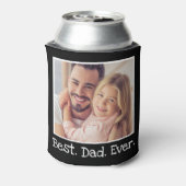 Cool Bester Vater je Foto Personalisiert Schwarz-w Dosenkühler (Kanne Rückseite)